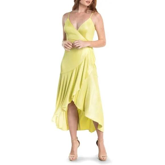 Dress the Population “Salome” Wrap Dress in Lemongrass Yellow – NWT – Size XL - Picture 1 of 10